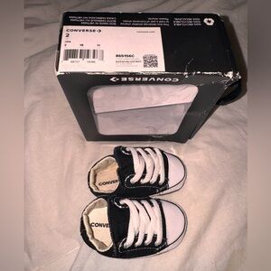 Baby Crib (soft, bottom ) Converse White Sneakers with Brown Soles